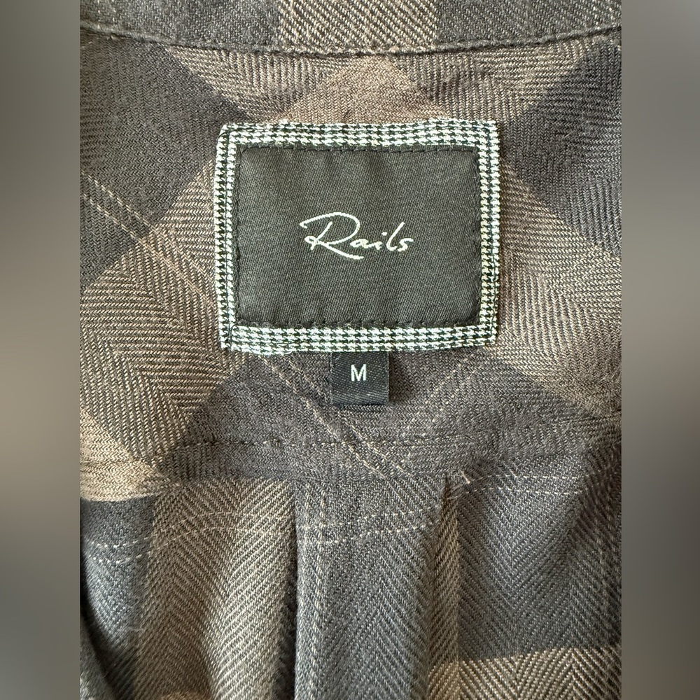 Rails Button Down Plaid Shirt, Medium - image 5